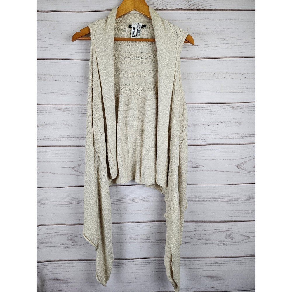 bcbg maxazria Tan High/Low Cardigan Women's Large
